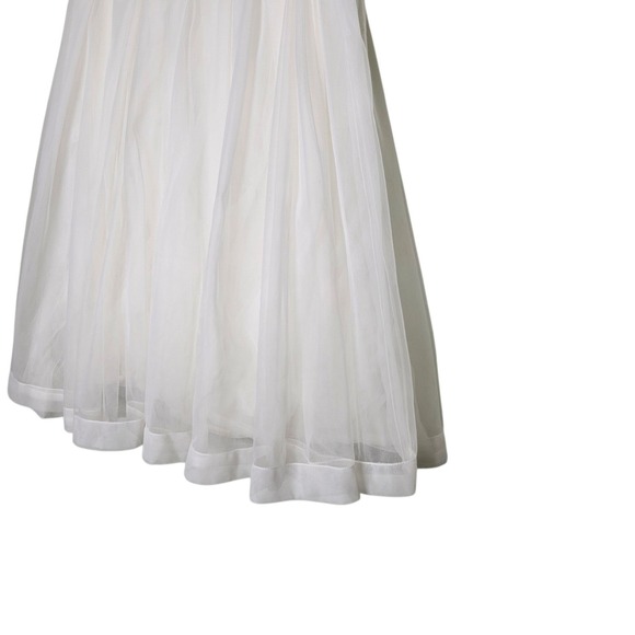 Lilith White Tulle Skirt L Midi Tie Zip Waist A Line Layered Party Wedding Guest - Picture 9 of 16